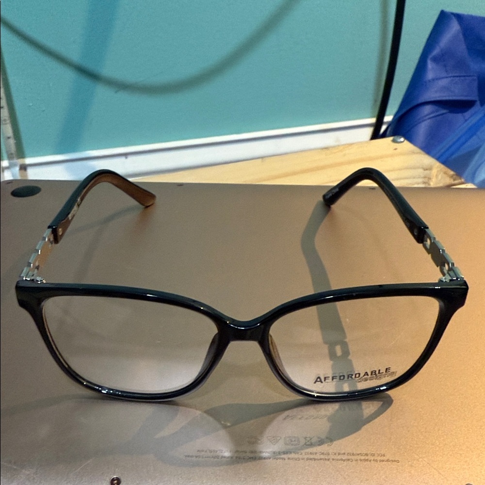 Black with silver  Affordable Designs Women's Eyeglasses frame